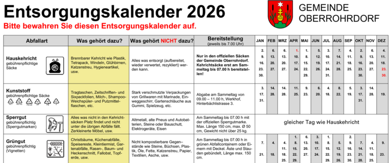 Entsorgungskalender